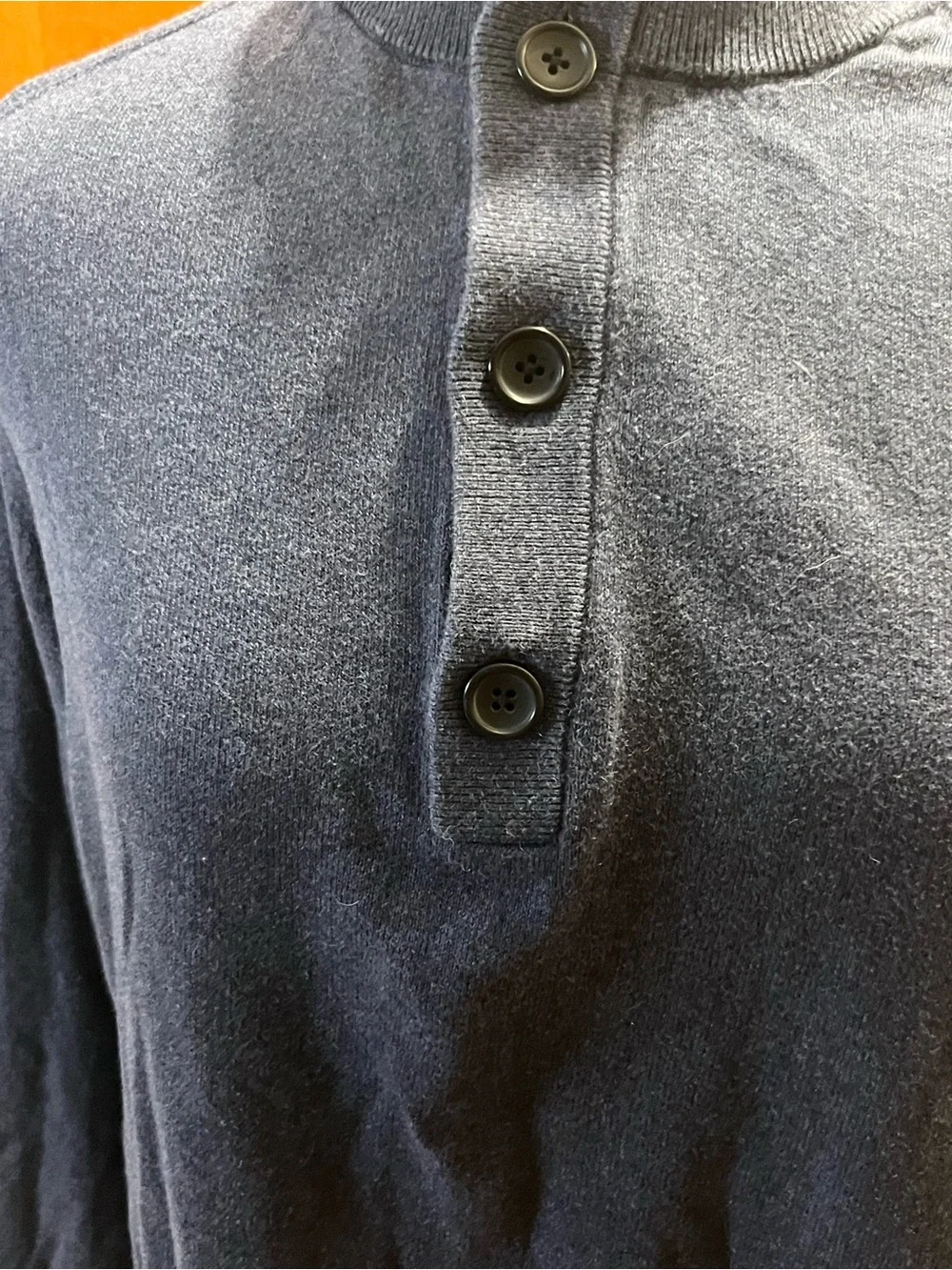 Banana Republic Men's Navy Blue Cashmere Cotton Knit Sweater Size Large
